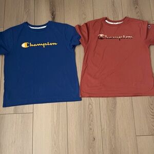 Champion Short Sleeve Tees in Blue and Red